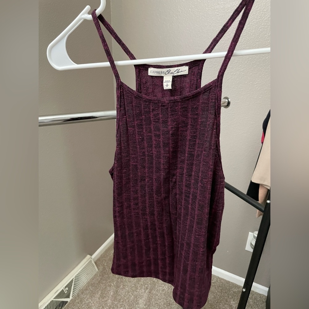 Express One Eleven Knit Racerback Crop Tank